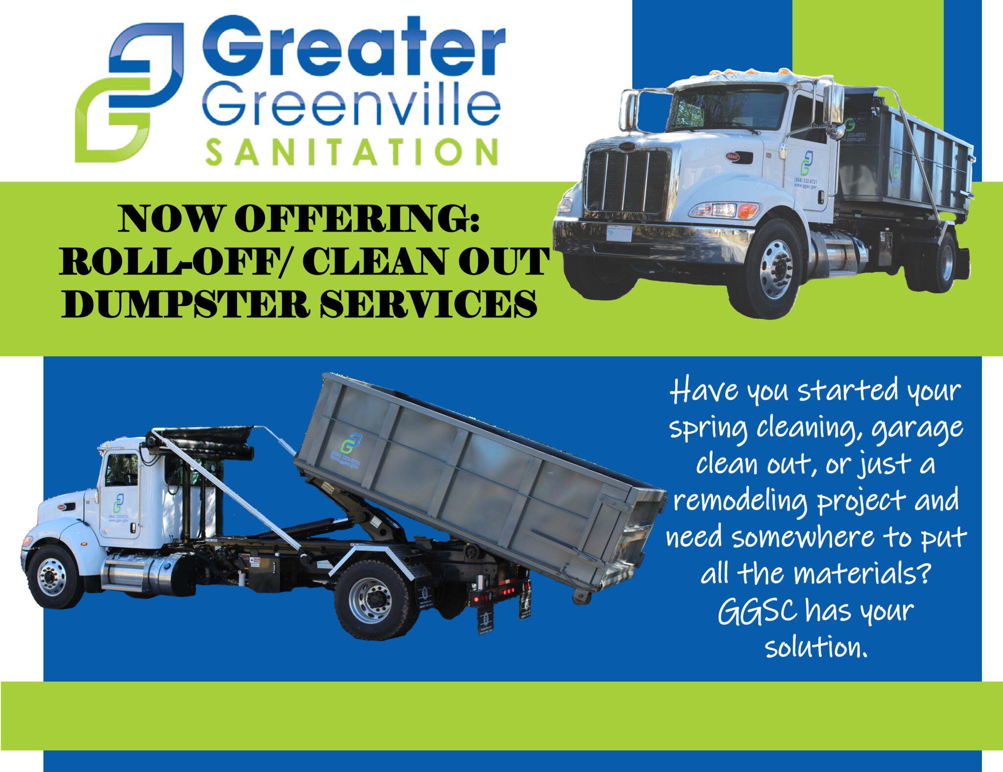 Rolloff/Clean Out Services Greater Greenville Sanitation